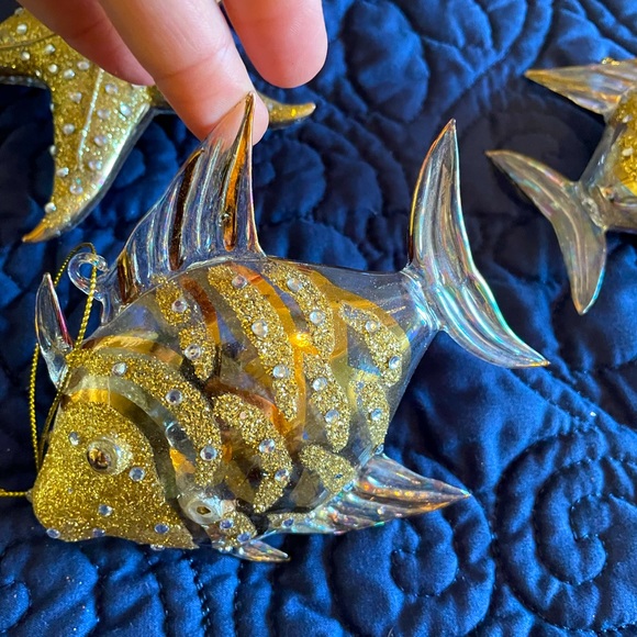 Dept. 56 Coast to Coast FISH Starfish Glass Ornament set of 8 Christmas tree - Picture 11 of 16